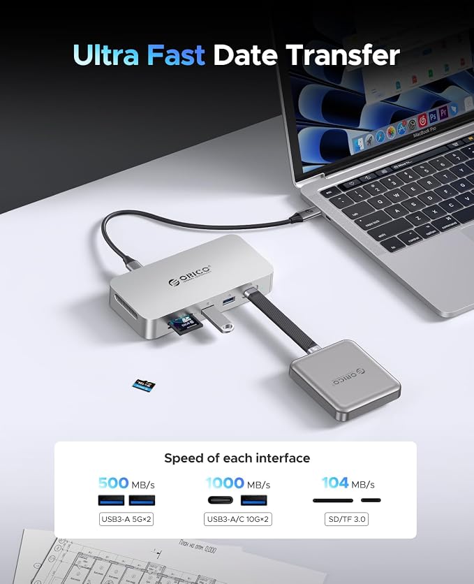 ORICO 2 TB External SSD Docking Station, SSD Expansion + Hub Extension - Image 3