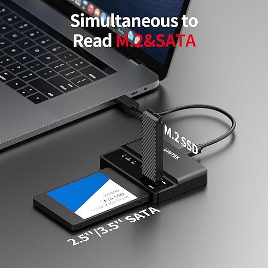 Unitek M.2 NVME SATA SSD Enclosure-2 in 1 Tool-Free Portable 10Gbps NVMe PCI-E - Image 3