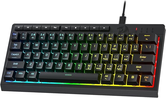 Redragon K522 60% Wired RGB Membrane Gaming Keyboard, Compact 61 Keys Linear by REDRAGON