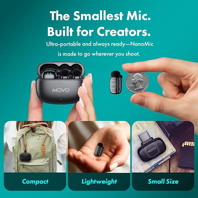 Movo NanoMic Dual USB-C Wireless Microphone - Image 7