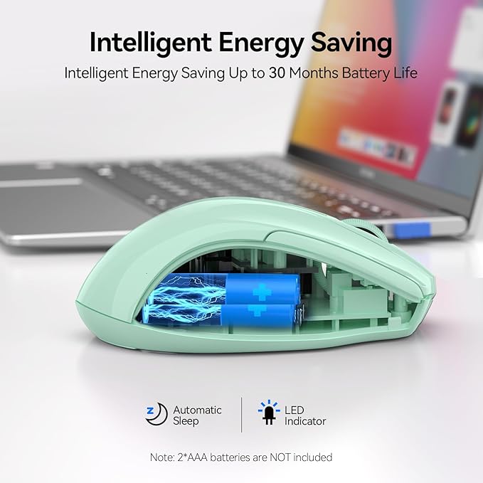 TECKNET Wireless Mouse Silent 4800 DPI Computer USB A & Bluetooth Mouse 6 - Image 6
