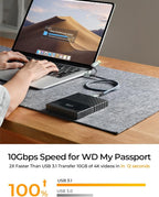 AINOPE 10Gbps Micro B to USB C External Hard Drive Cable 1.5FT, Nylon Braided - Image 3