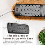 Cable Management Box, Handmade Rattan Cable Organizer, 2 Open Slots Cords Hider - Image 3