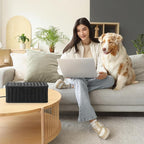 Delamu Handmade Rattan Cable Management Box, Cord Organizer - Image 9