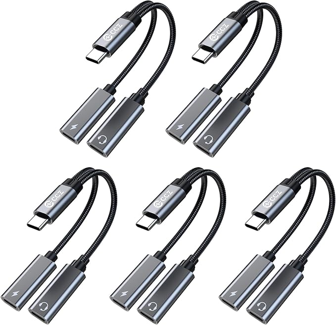 5PCS USB C Headphone Splitter, CCZ CA01 USB C to Type C Headphone Jack and by Yinyoo