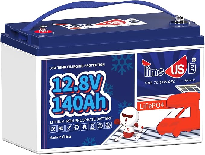 12V 140Ah LiFePO4 Lithium Battery by Timeusb