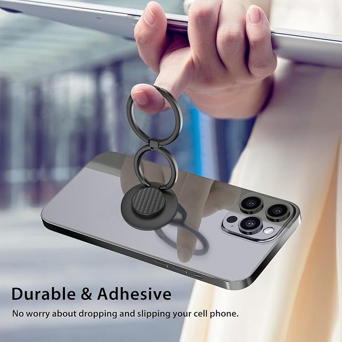 Phone Grip, Phone Ring Holder Finger Kickstand, Adjustable Metal Cell Phone - Image 4