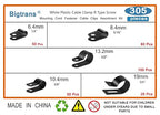 Bigtrans 305 Pcs Nylon Plastic R-Type Wire Clips 1/4" 5/16" 3/8" 1/2" 3/4" - Image 2