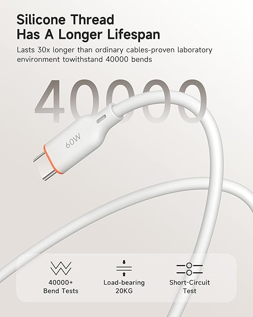for Apple Watch Charger, 3-in-2 Silicone Multi Charging Cable Travel Fast - Image 8