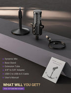 FIFINE AmpliTank TANK6S Vocal-Dynamic-Microphone, XLR-USB-Podcast-Microphone - Image 9