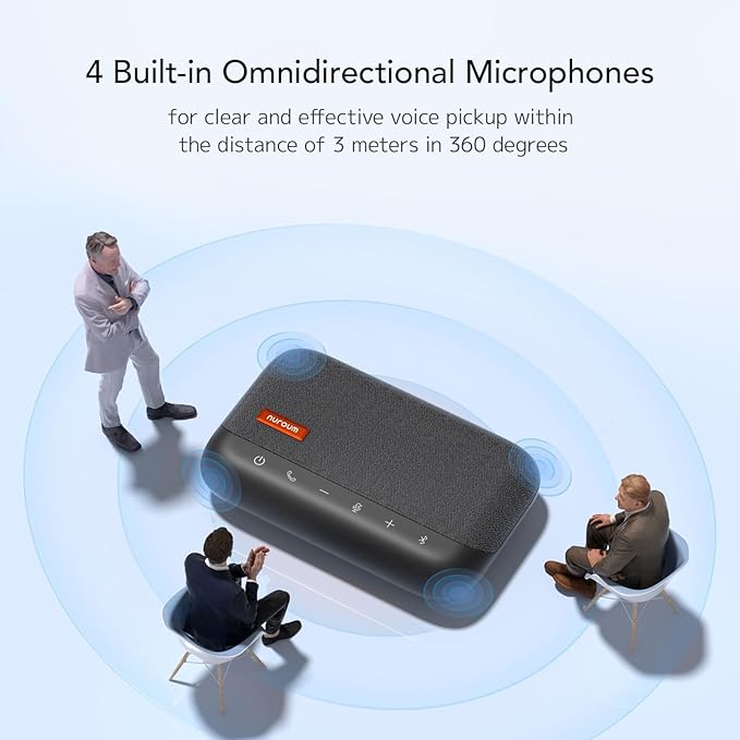 NUROUM A15 Conference Speaker and Microphone, Portable Bluetooth Wireless - Image 5