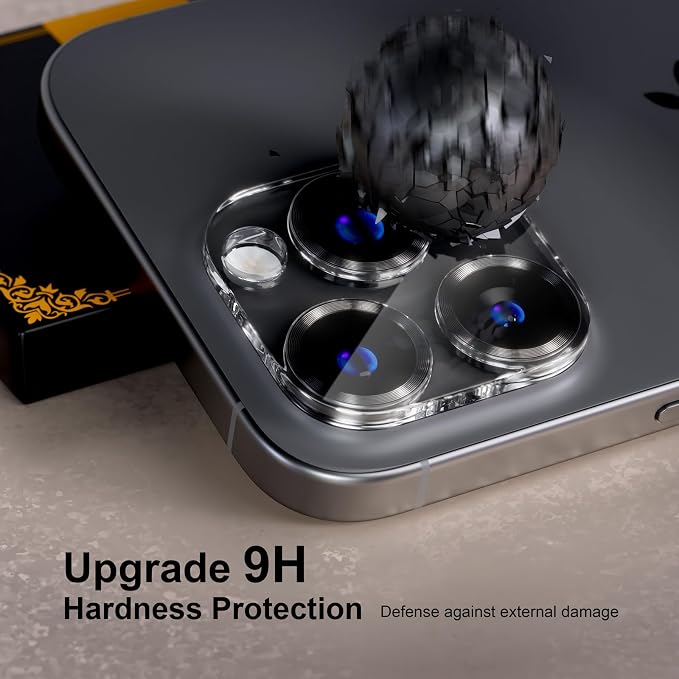 beuxece for 6 Pack iPhone 15 Pro/iPhone 15 Pro Max Camera Lens Protector 9H - Image 2