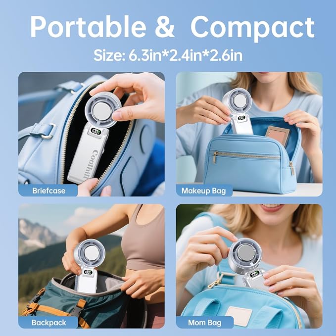 Handheld Portable Fan with Ice Cooler: 100-Speed 5500mAh Rechargeable Handheld - Image 8