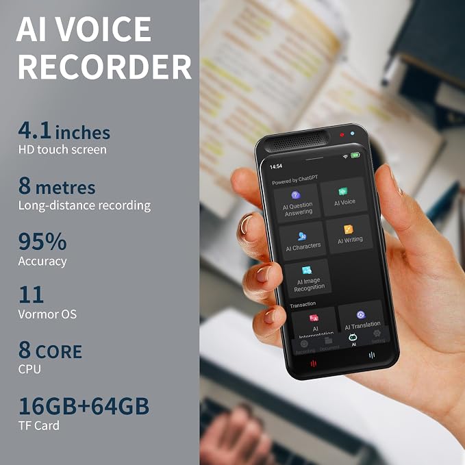 AI Voice Recorder with Playback, Digital Voice Recorder with AI Transcription - Image 4