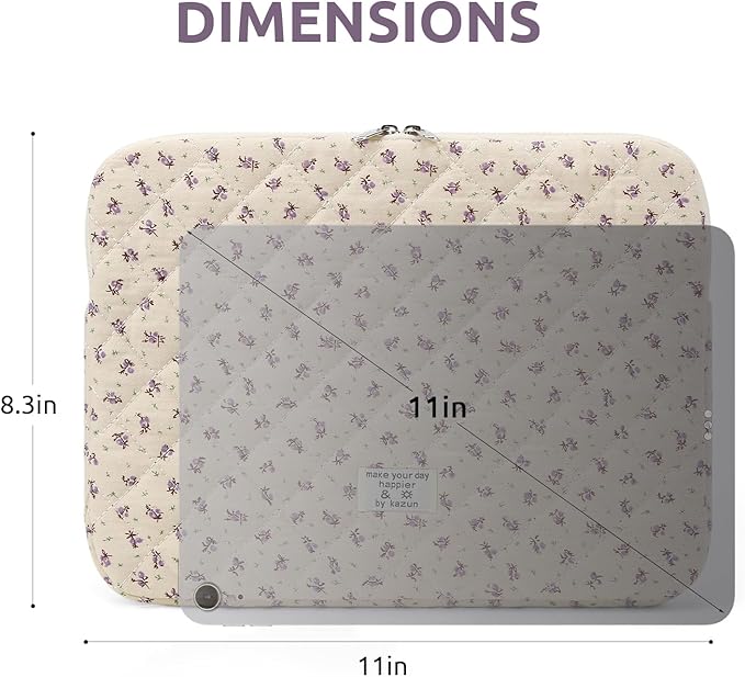 Puffy Laptop Sleeve 13-15.6 Inch Cute Quilted Laptop Protective Case Padded - Image 7