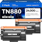 TN880 Black Toner Cartridge 2-Pack High Yield Compatible by JCTONER