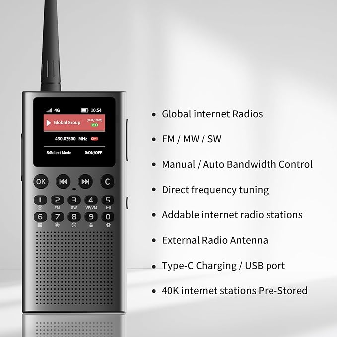 Choyong WT2 Multi-Band Smart Internet Radio WIFI/4G, and Portable Shortwave - Image 9
