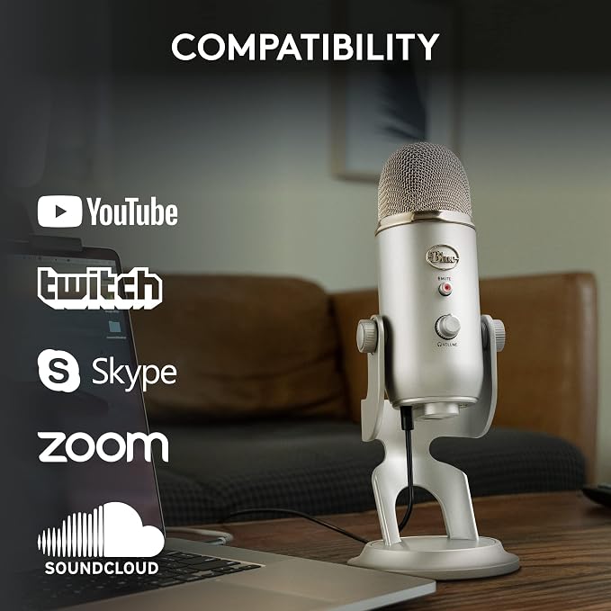 Blue Microphones Yeti Silver USB Mic - Image 9
