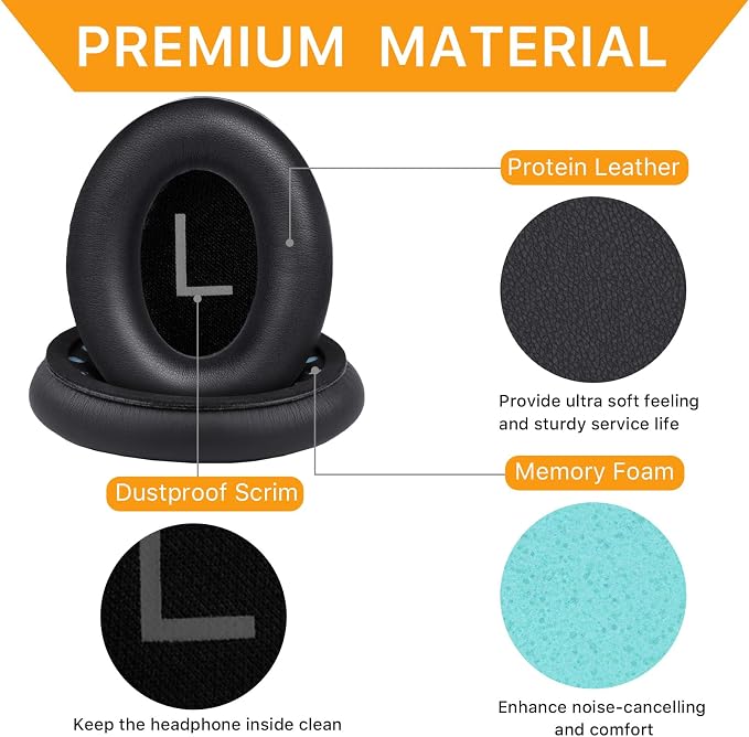 Replacement Ear Pads for Bose QuietComfort 45/QuietComfort SE/New QuietComfort - Image 3