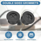 uxcell 4Pcs Cable Cord Grommet, 5/8" Rubber Desk Grommets Wire Pass Through - Image 3