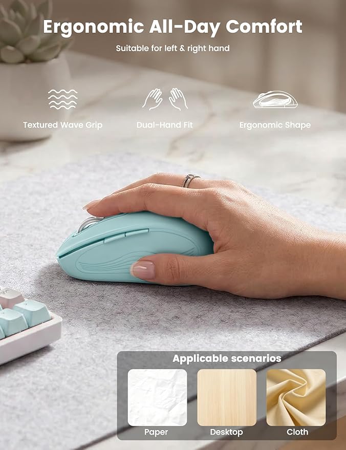 WisFox 2.4G Wireless Mouse for Laptop, Ergonomic Computer Mouse - Image 3