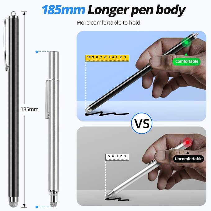 Stylus pens for Touch Screens Fiber mesh Tips High Sensitivity & Fine Point - Image 3