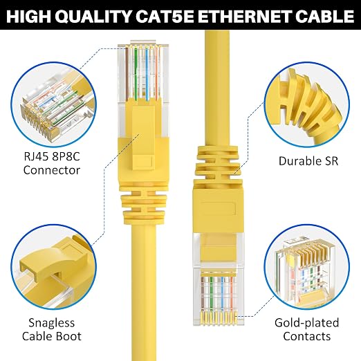 Cat5e Ethernet Cable 125 FT, Long Cat 5e Internet Cable, Standard RJ45 Connector - Image 2