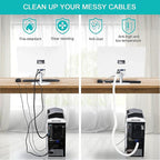 6.6ft - 1.2 inch White Cable Sleeve, Cable Organizer - Image 4