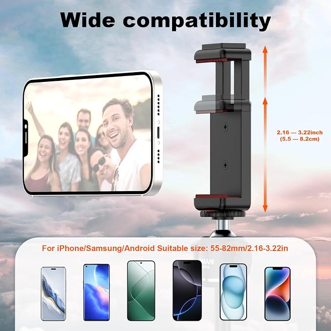 COMAN MT30-Pro Extendable Phone Tripod, 61cm Cell Phone Tripod Stand - Image 7