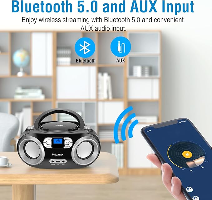 MEGATEK Portable CD Player Boombox - Image 4