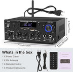 Romicta Stereo Audio Amplifier, 2 Channel 500W Bluetooth 5.0 Home Audio Stereo - Image 8