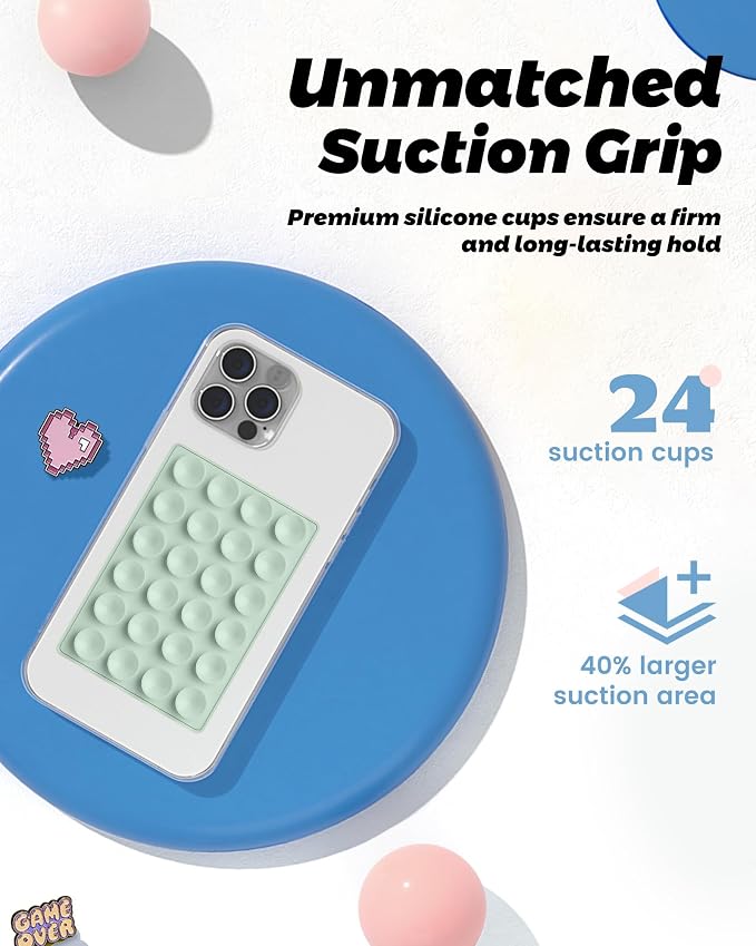 amBand Cute Preppy Stuff Silicone Suction Cup Phone Mount, Detachable Sticky - Image 4