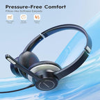USB Headset with Microphone, 3.5mm Wired Computer Headsets with Noise - Image 3