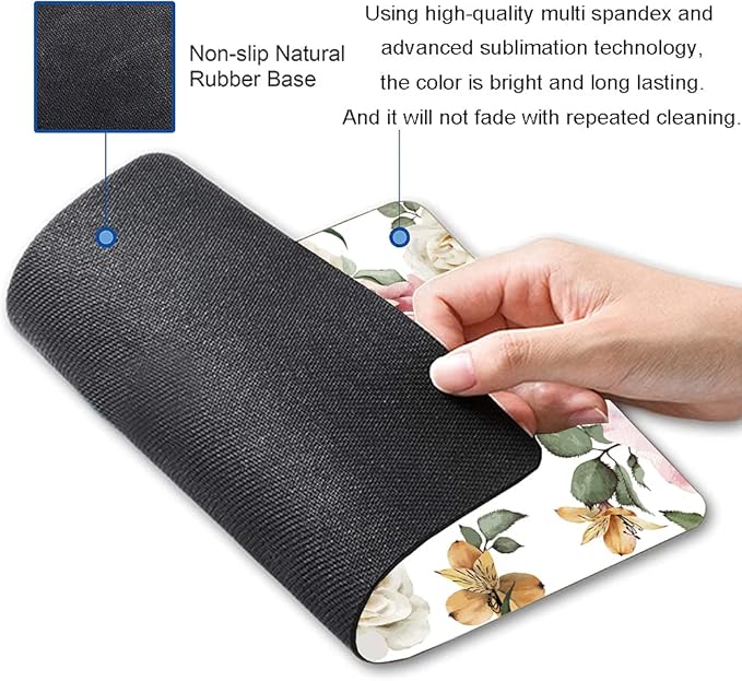 Mouse Pad, Vintage Roses Flower Floral Mouse Pad Rectangle Custom Designs - Image 2