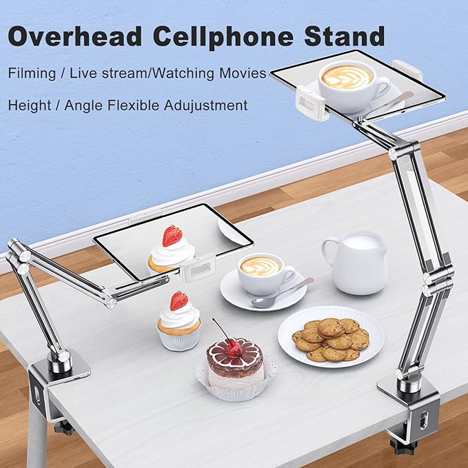OATSBASF Phone and Tablet Holder Bed Gooseneck Mount, Aluminum Long Arm - Image 3