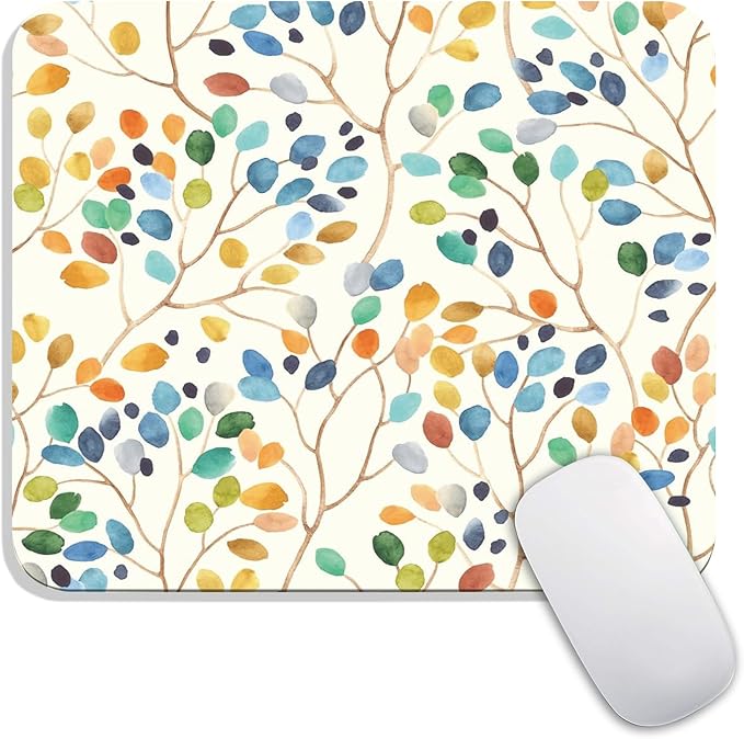 Square Mouse Pad Colorful Forest, Personalized Premium-Textured Custom Mouse by Armanza