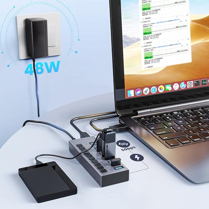 48W Powered USB Hub - Image 3