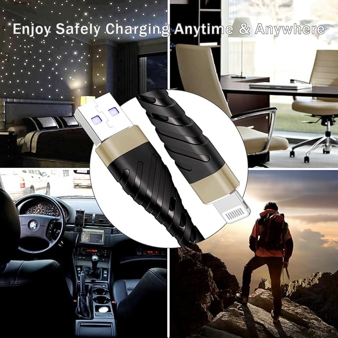 OIITH MFi Certified for iPhone Charger Cable 3 Pack 10 Ft, Extra Long for - Image 7