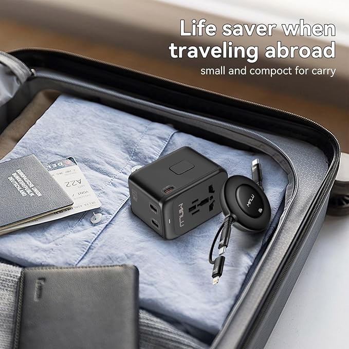 Universal Travel Multi Adapter, PD 65W Worldwide Travel Charger - Image 7