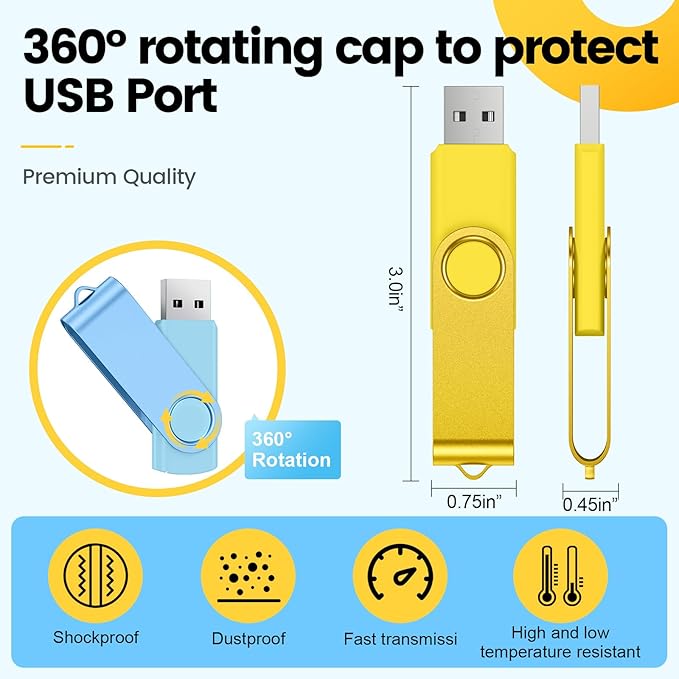 Kepmem 32GB USB Flash Drives 10 Pack 32 GB Thumb Drives Portable Keychain USB - Image 5