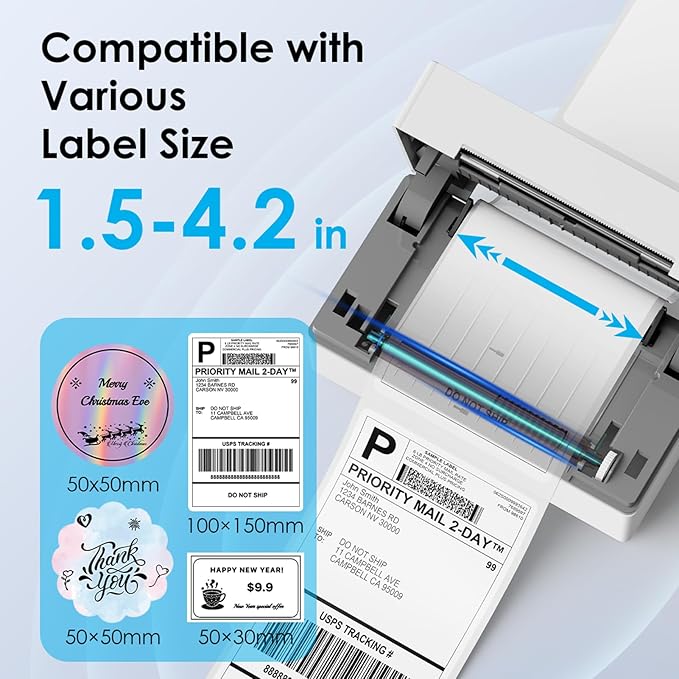 Bluetooth Thermal Shipping Label Printer, 4x6 Portable Thermal Address Label - Image 3