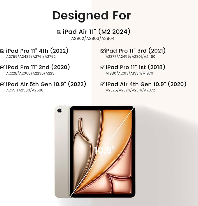 Keyboard Case for iPad Air 11-inch M2/Air 5th 4th Generation, 7-Color Backlit - Image 2
