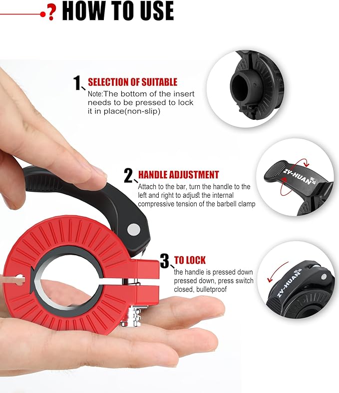 Pro Barbell Clips 1 inch Barbell Clamps 0.9-1.18inch Quick Release Weight Clips - Image 4