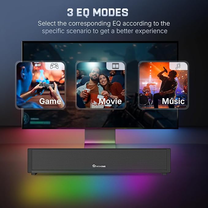 Wohome 2.1 Computer Speakers for Desktop PC, DC Powered Laptop Gaming Speakers - Image 4