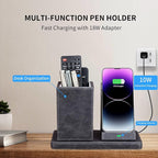Wireless Charger with Desk Organizer, Wireless Charging Station - Image 2