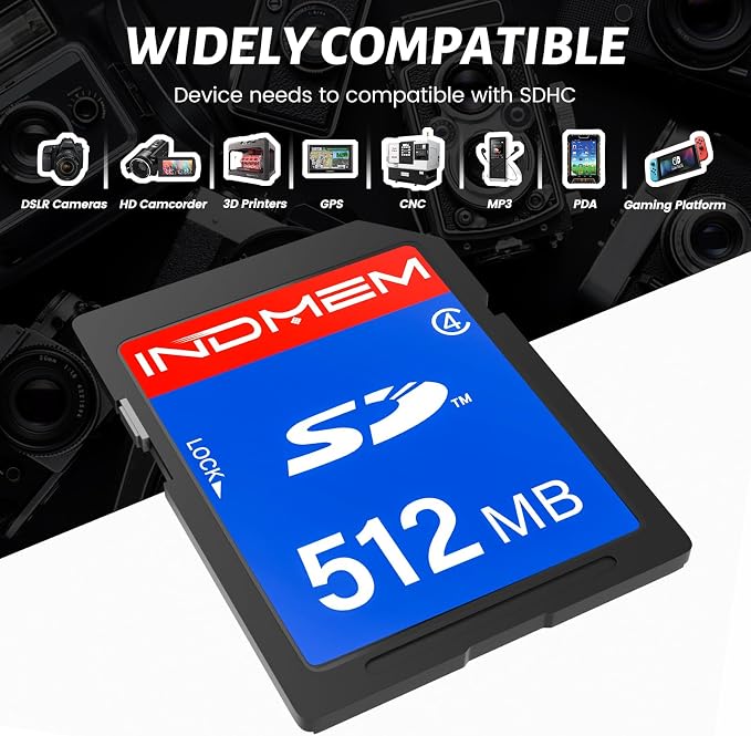 INDMEM SD Card 512MB, 10 Packs Class 4 512MB Flash Memory Card MLC Standard - Image 7