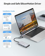 USB Docking Station Dual Monitor, GIISSMO 9-in-1 USB A 3.0 / USB C Docking - Image 4