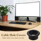 uxcell Desk Grommet, 1-3/16" Zinc Alloy Cable Hole Cover Wire Cord Organizer - Image 6