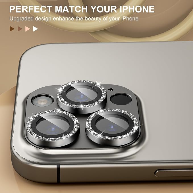 beuxece Compatible for iPhone 16 Pro/iPhone 16 Pro Max Camera Lens Protector - Image 4