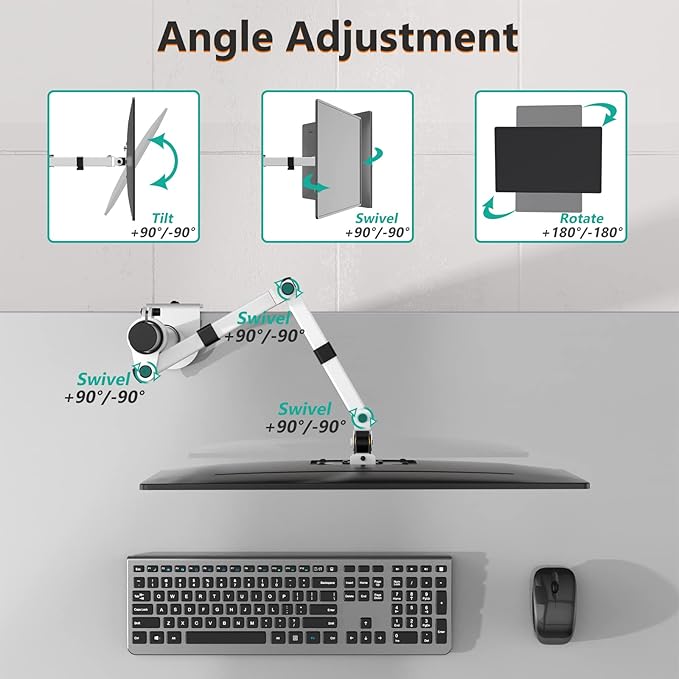 WALI Monitor Arm Mount for Desk, Single Computer Desk Mount, Monitor Bracket - Image 5